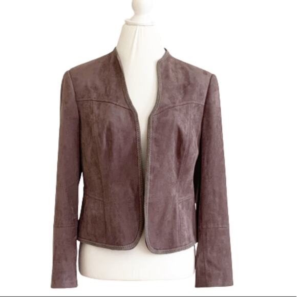 Next Jacket Suede Lavender Open Front Jacket Coat Size 10 Petite by Next - Picture 1 of 15